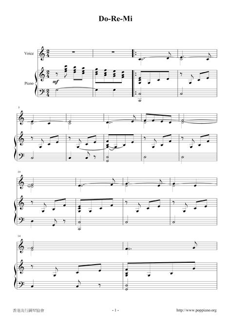 The Sound Of Music Do Re Mi Sheet Music Piano Score Free Pdf Download Hk Pop Piano Academy