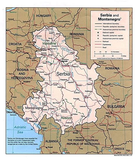 Detailed Political Map Of Serbia And Montenegro Serbia