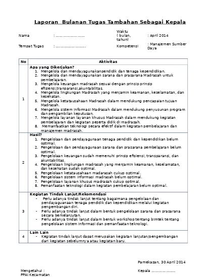 Contoh Laporan Bulanan Perpustakaan 39 Koleksi Gambar