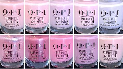 OPI Infinite Shine Classic Pinks LIVE SWATCH On REAL NAILS YouTube