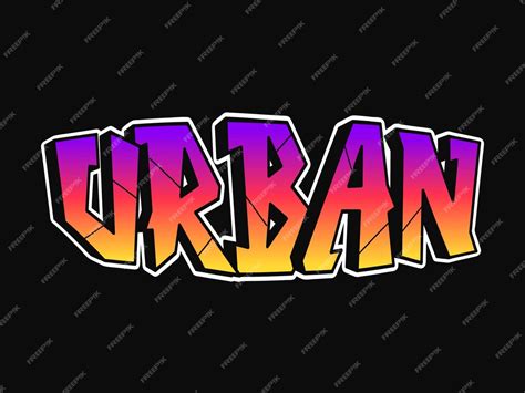 Premium Vector Urban Word Trippy Psychedelic Graffiti Style Letters