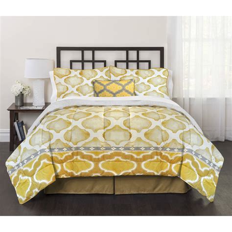 Metro Mustard 4-Piece Bedding Comforter Set - Walmart.com - Walmart.com