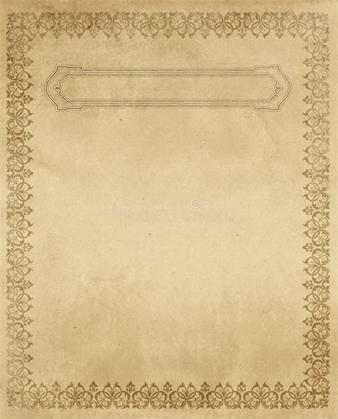 Old Paper Background With Decorative Border Stock Illustration