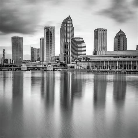 Tampa Bay Skyline In Monochrome 1x1 Photograph By Gregory Ballos Pixels