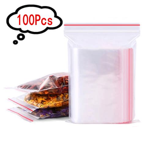 100pcsset Small Zip Lock Plastic Bagsresealable Transparent Seal Bags