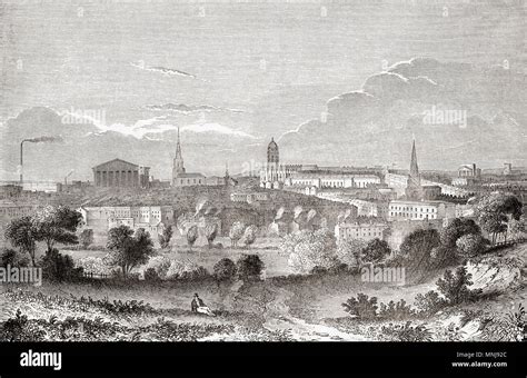 A 19th Century View Of Birmingham West Midlands England From Old