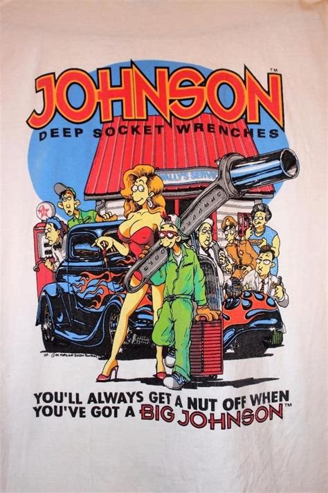 Original 90s Vintage Big Johnson T Shirt Mens Large Socket Wrenches Funny Tee Bigjohnson G