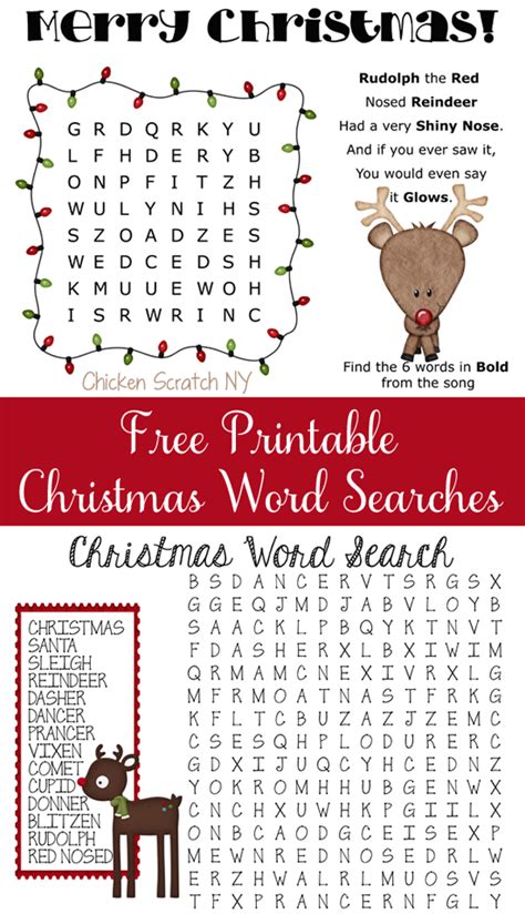 Free Printable Christmas Word Searches Christmas Word Search