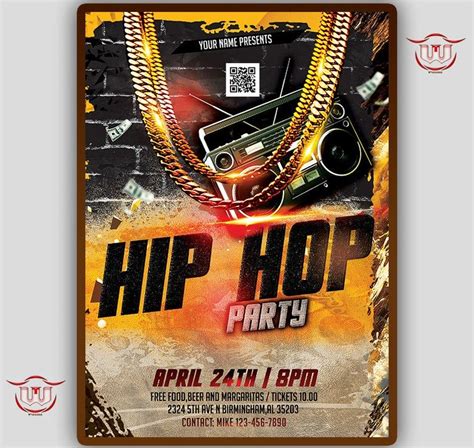 Hip Hop Party Flyer Hip Hop Party Invitation Old School Party Flyer