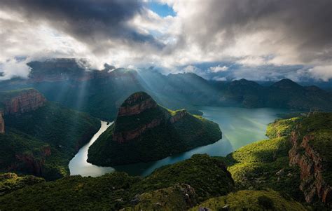 Landscape Nature Sunrise Canyon River South Africa Sun Rays