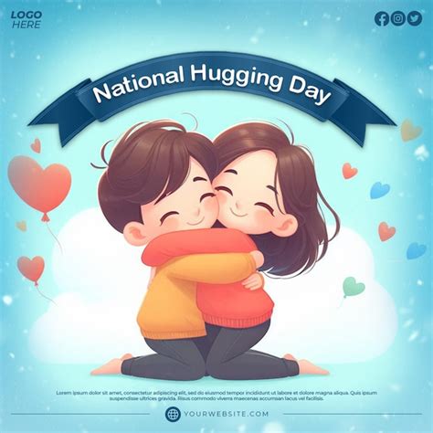 premium psd national hugging day instagram post banner template