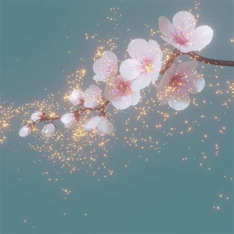 3d Cherry Blossom Branch Animation Cgtrader Anime Cherry Blossom