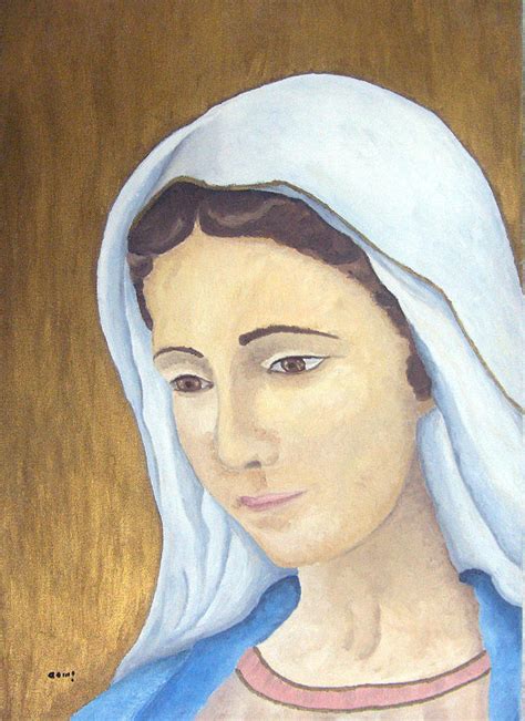 Virgin Mary Drawing By Basma Saadeh