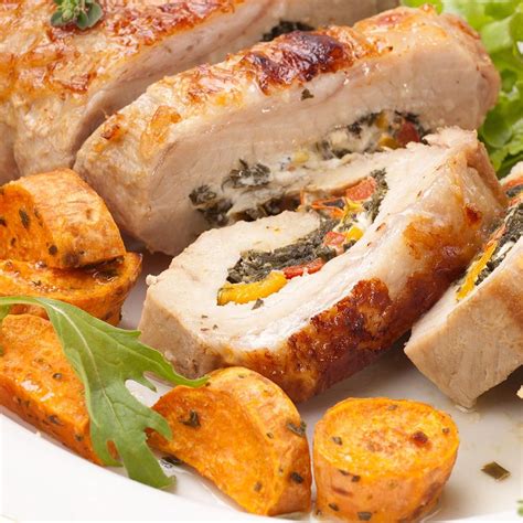 Pork tenderloin is exceptionally good source of lean protein—in fact, it has fewer calories per ounce than skinless chicken breast. Stuffed Roast Pork | Stuffed pork tenderloin, Pork ...