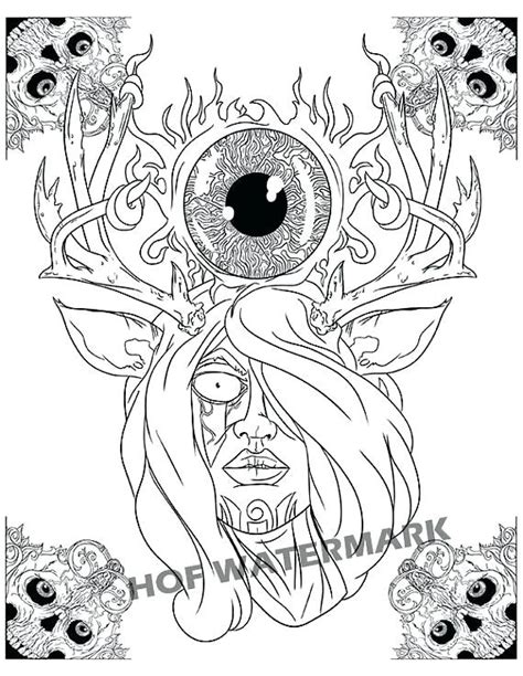 Scary Coloring Pages For Adults At Free Printable