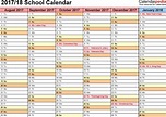 School Calendars 2017/2018 - free printable Word templates