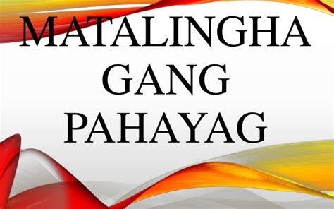 Filipino 8 Matalinghagang Pahayag