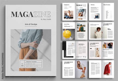 clean magazine layout stock template adobe stock