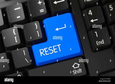 Blue Reset Key On Keyboard Stock Photo Alamy