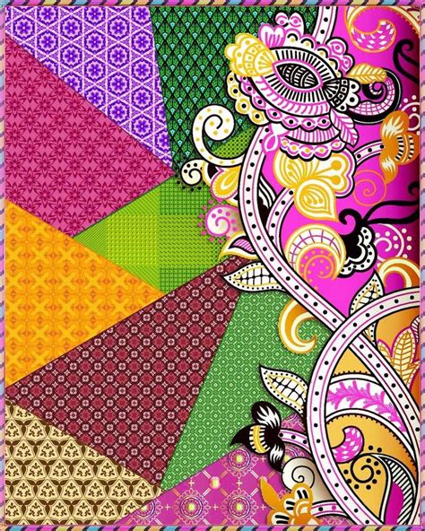 A Colorful Background With Many Different Patterns