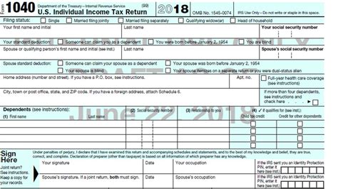 Irs 1040 Form 2018 Describes New Form 1040 Schedules Tax Tables The