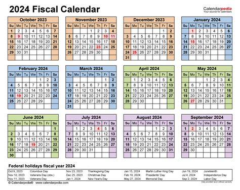Fiscal Calendars 2024 Free Printable Pdf Templates