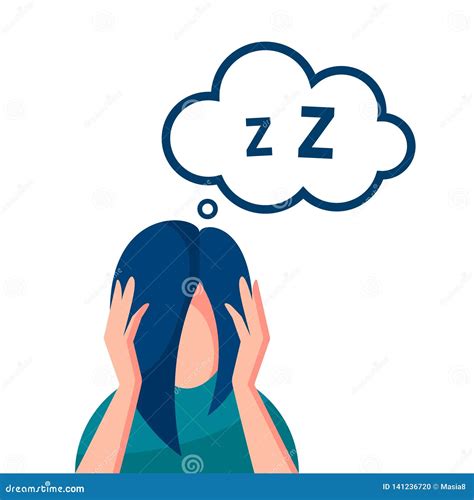 Insomnia Vector Concept In Simple Flat Style Stock Vector