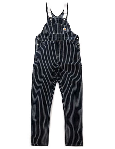 Carhartt Wip Trade Hickory Stripe Overalls Dark Navywax Trousers