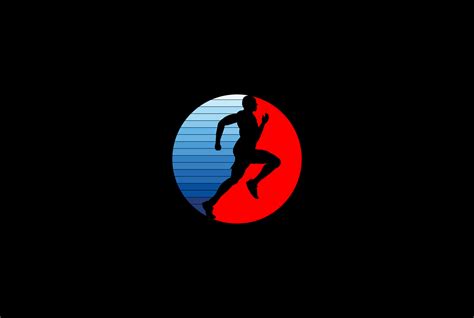 Simple Minimalist Man Human Run Sprint For Athletic Sport Logo Design