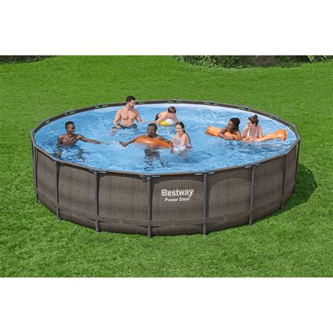 Bestway Power Steel Frame 18 x 48 Round Above Ground Pool Set - Walmart.com