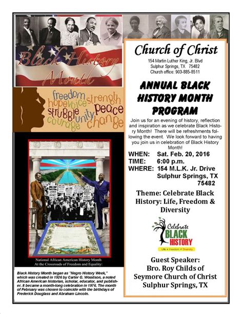Black History Month Celebration At Church Of Christ On M L K Jr Drive