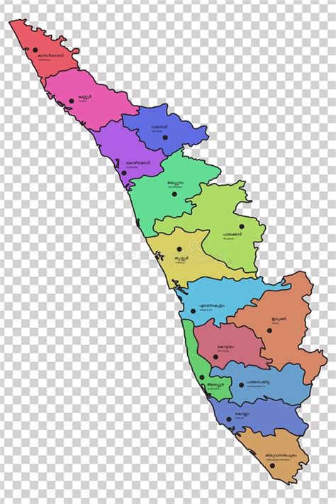 Maps Of Kerala Districts Map Of Kerala With Districts Stock Images My