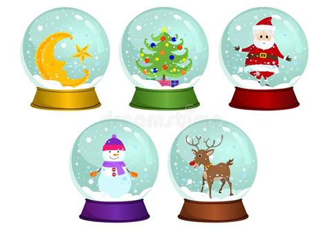 Christmas Snow Globes Vector Set Stock Illustrations 194 Christmas
