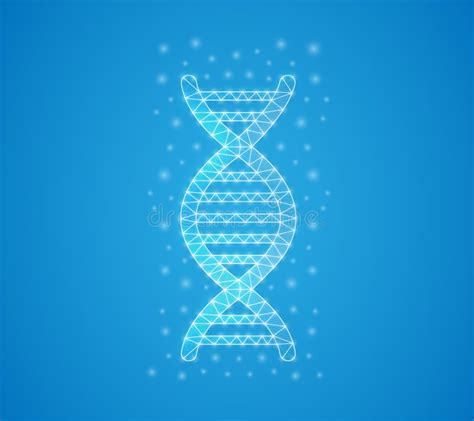Dna Spiral Low Poly Symbol With White Connected Dots 3d Geometric