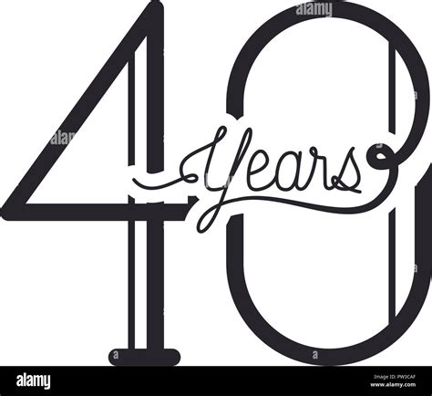 Number 40 For Anniversary Celebration Card Icon Stock Vector Image
