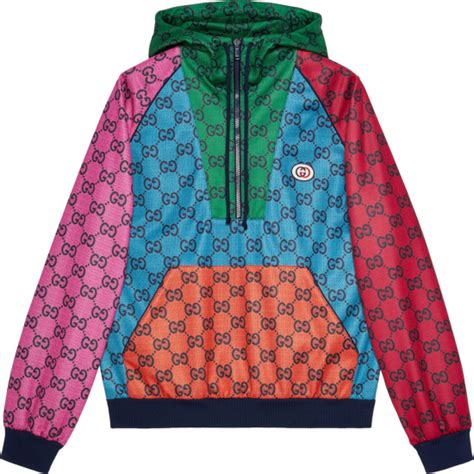 Gucci Multicolor Gg Half Zip Hoodie Inc Style