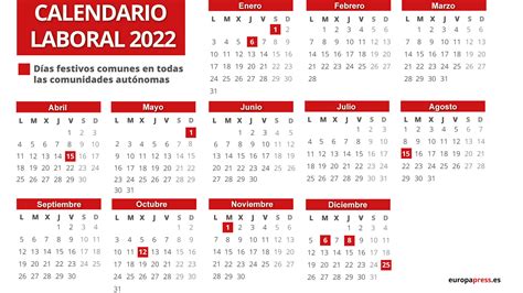 Goteo Ministerio Fabricación Calendario 2022 Con Festivos Alma De Hecho