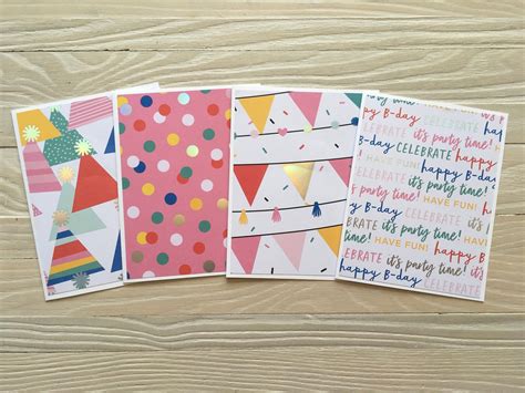 Happy Birthday Note Cardsset Of 12 Budget Ez Blank Inside Etsy Nederland