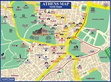 Atene mappa della città - mappa Turistica di Atene, grecia (Grecia)