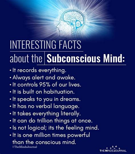 Interesting Facts About The Subconscious Mind Brain Facts Subconscious Mind Power