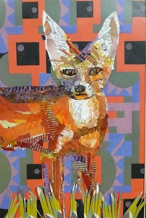 Red Fox Mixed Media Collage Art Journal Inspiration Magazine Collage