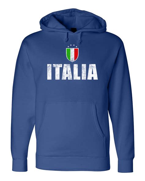 italia pride unisex fleece sweatshirt azzurri vintage look italy italian hoody ebay
