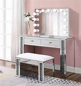 Checkout the christine makeup dressing table set in silver, black, white and cherry at. vanity set with lighted mirror - Ways To Decorate A Small ...