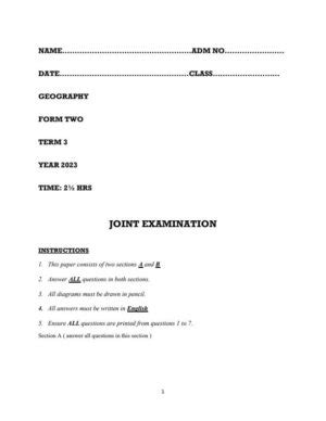 2023 Form 2 Geography End Of Term 3 Examination With Marking Schemes Elimu Cloud Notes