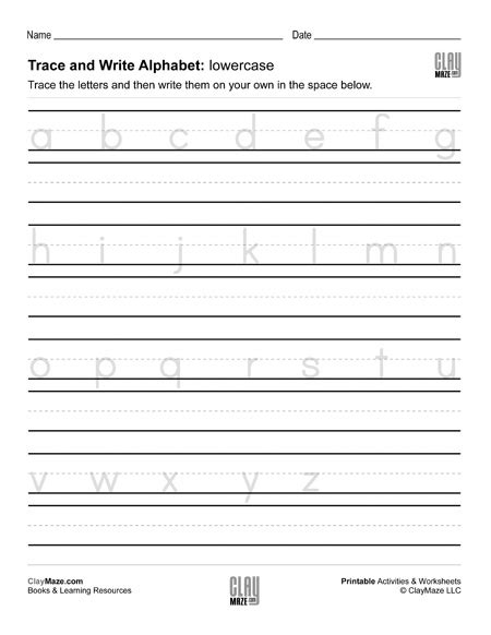Alphabet Trace And Write Lowercase Homeschool Books Math Workbooks