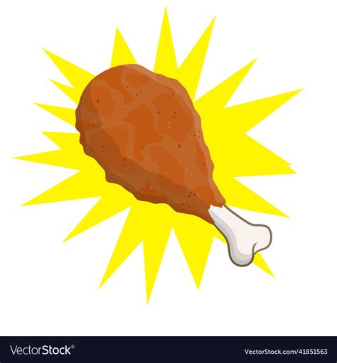 Piece Of Fried Chicken Leg Royalty Free Vector Image