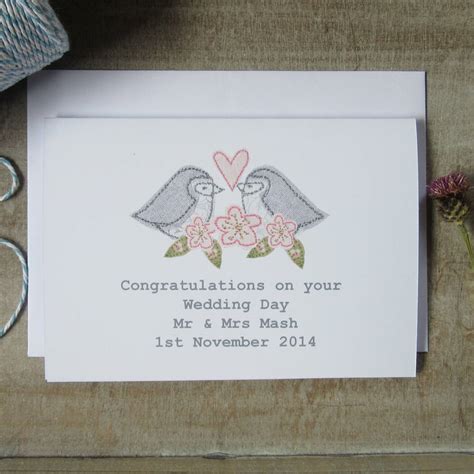 Take the stress out of wedding planning and create beautiful wedding invitations people will love. personalised love bird wedding day card by caroline watts ...