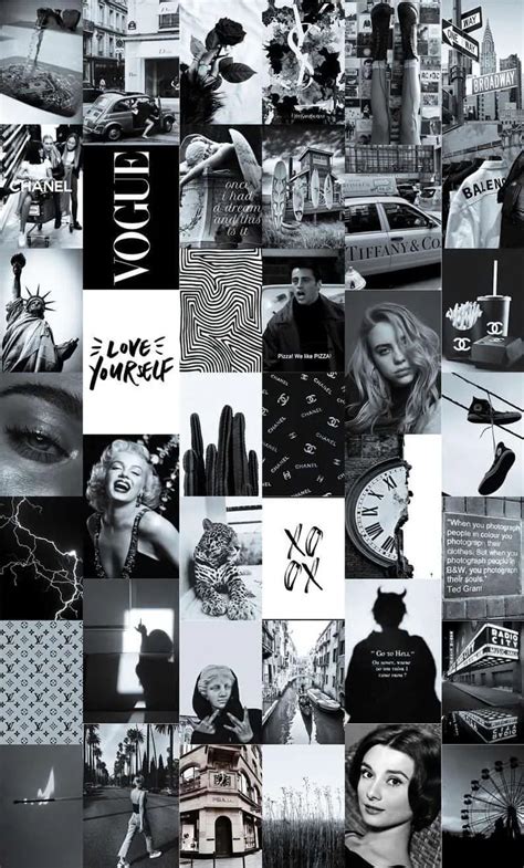 Black Paris Aesthetic Wall Collage Kit Black And White Aesthetic