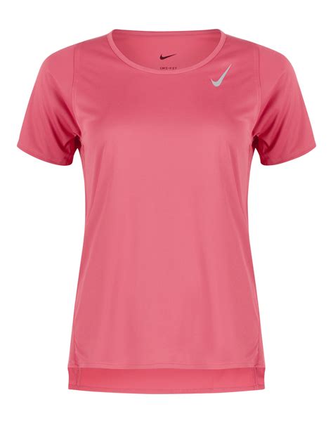 Nike Womens Dri Fit Race T Shirt Pink Life Style Sports Ie