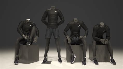 Nike looks for models who know different sports stunts. Male mannequin Nike pack 2 3D model by mrGarret | 3DOcean